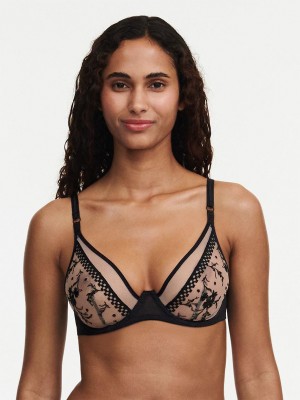 Chantelle Suzy Lace Underwire, Passionata designed by CL Bras Nude Blush/Black | USA 1181FMM