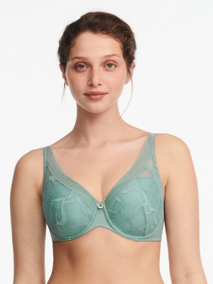 Chantelle True Lace Comfort Plunge Bras Trellis | USA 2240UTL