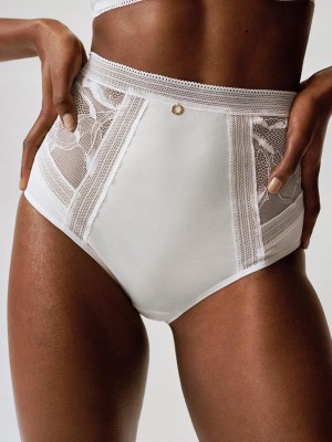 Chantelle True Lace High Waisted Brief Panties Milk | USA 2355VDR