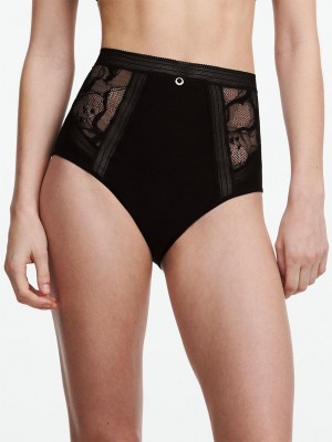 Chantelle True Lace High Waisted Brief Panties Black | USA 2443DNF