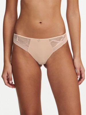 Chantelle True Lace Thong Panties Nude Blush | USA 2456MAQ