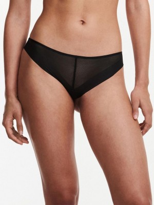 Chantelle Xpose Tanga Panties Black | USA 2401EXB