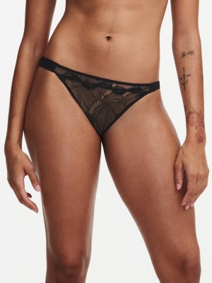 Chantelle Xtravagant Lace Bikini Panties Black | USA 2446PQJ