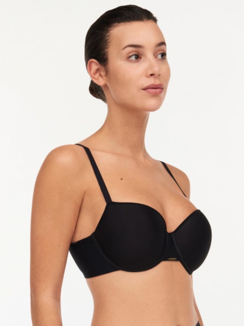 Chantelle Bare Essential Custom Fit T-Shirt Bras Black | USA 1423CEI