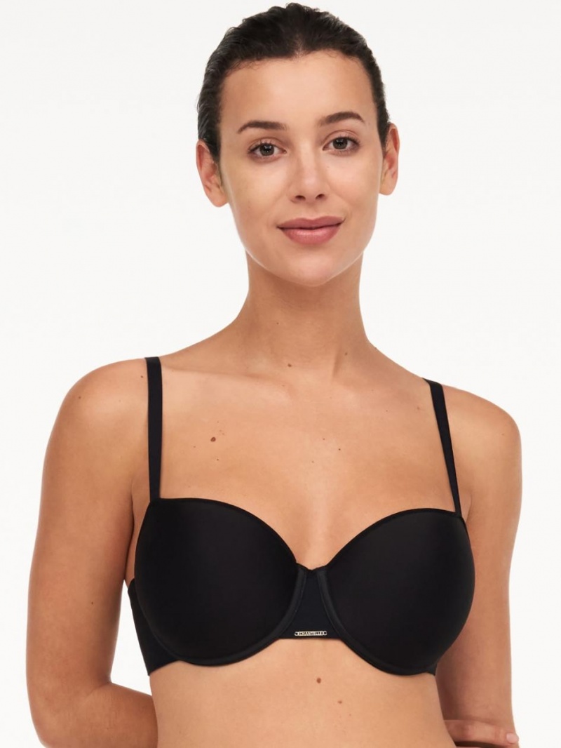 Chantelle Bare Essential Custom Fit T-Shirt Bras Black | USA 1423CEI