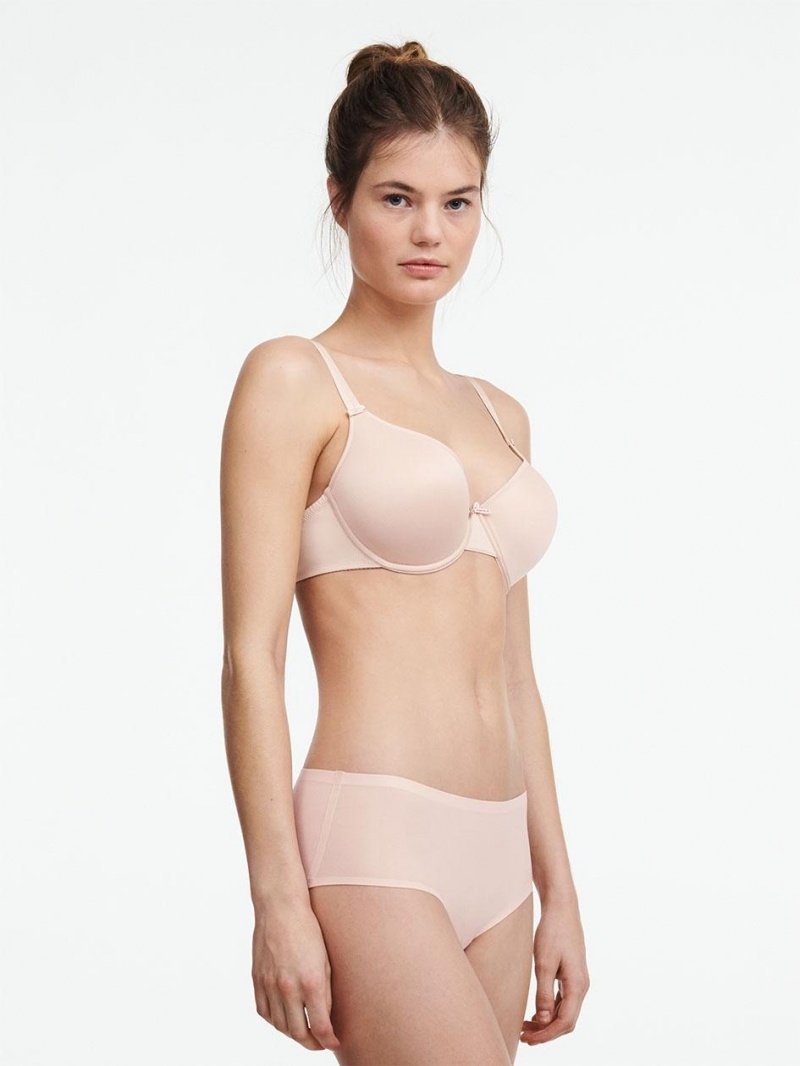 Chantelle Basic Invisible Smooth Support T-Shirt Bras Nude Rose | USA 1508EXG