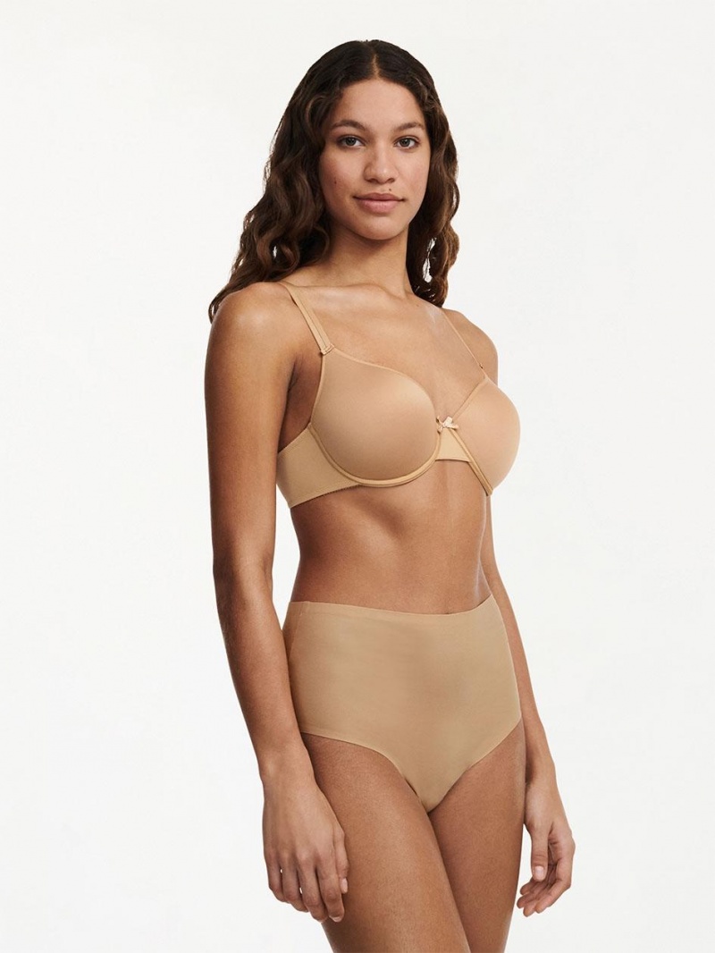 Chantelle Basic Invisible Smooth Support T-Shirt Bras Nude Toffee | USA 1532QZD