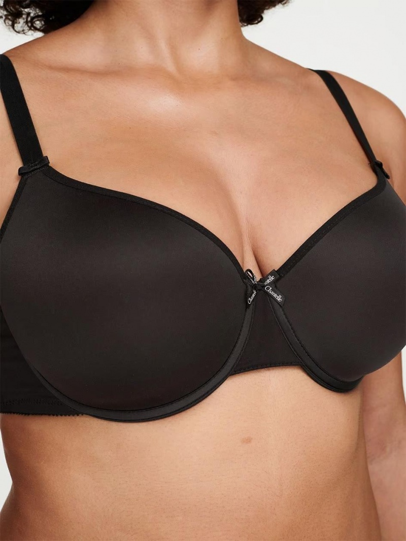 Chantelle Basic Invisible Smooth Support T-Shirt Bras Black | USA 1554VDO