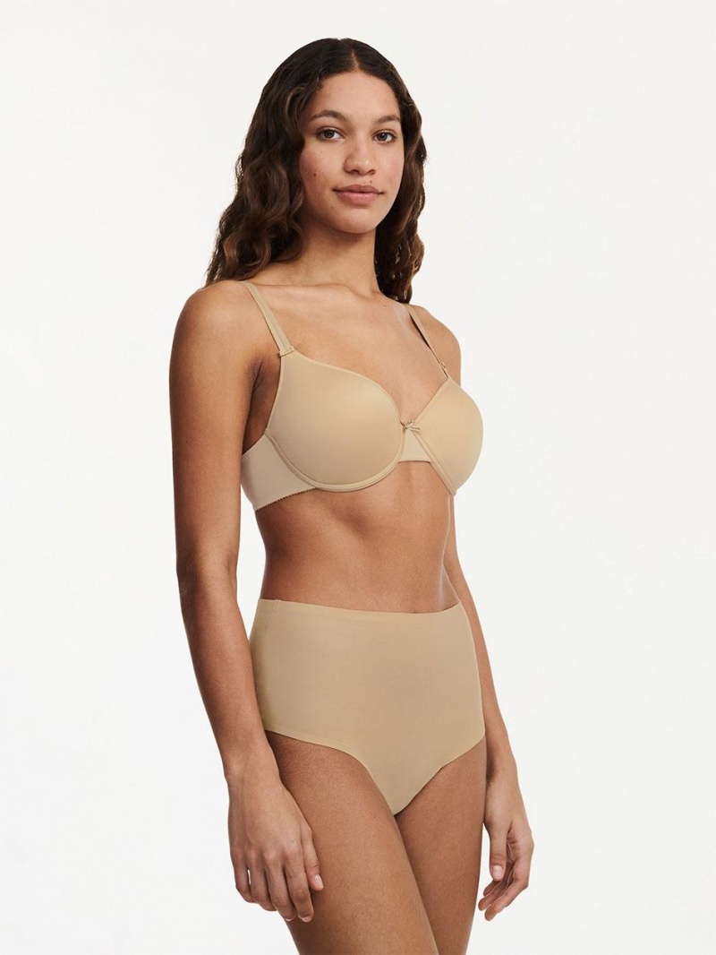 Chantelle Basic Invisible Smooth Support T-Shirt Bras Nude Beige | USA 1617ISZ