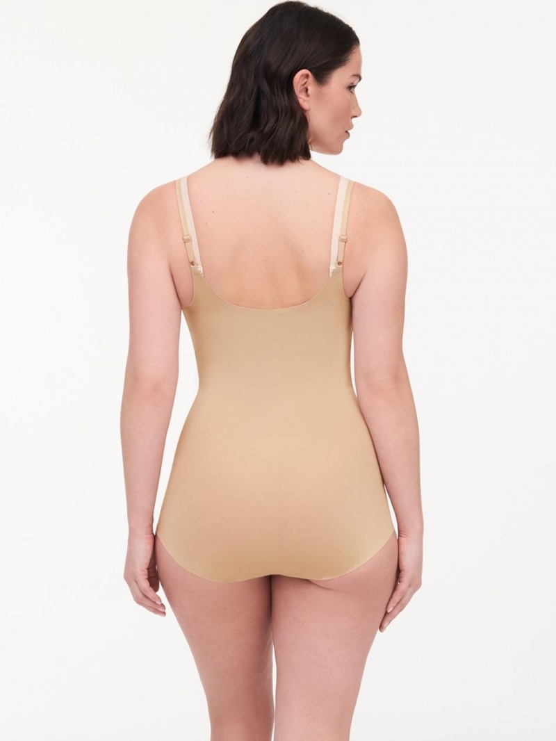 Chantelle Basic Shaping Open Bust Bodysuit Shapewear Nude Sand | USA 2120JJE