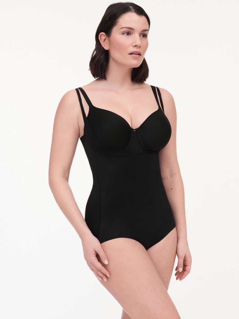 Chantelle Basic Shaping Open Bust Bodysuit Shapewear Black | USA 2123ZGY