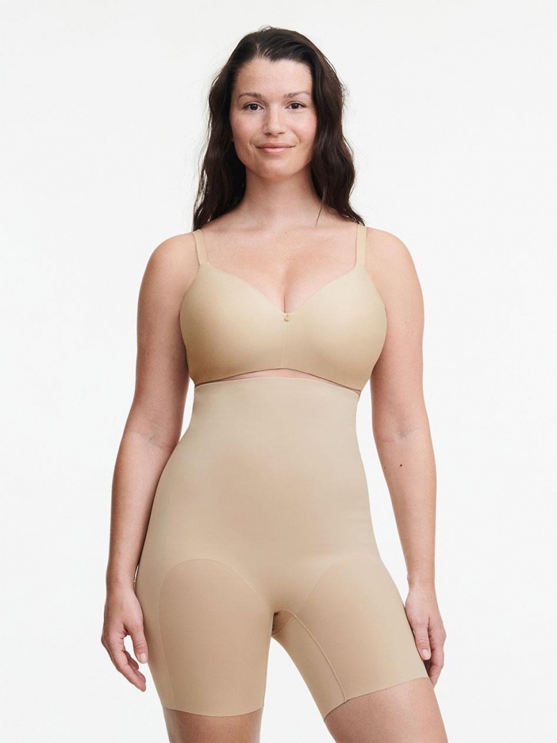 Chantelle Basic Shaping Open Bust Mid-Thigh Shapewear Nude Sand | USA 2122LHT