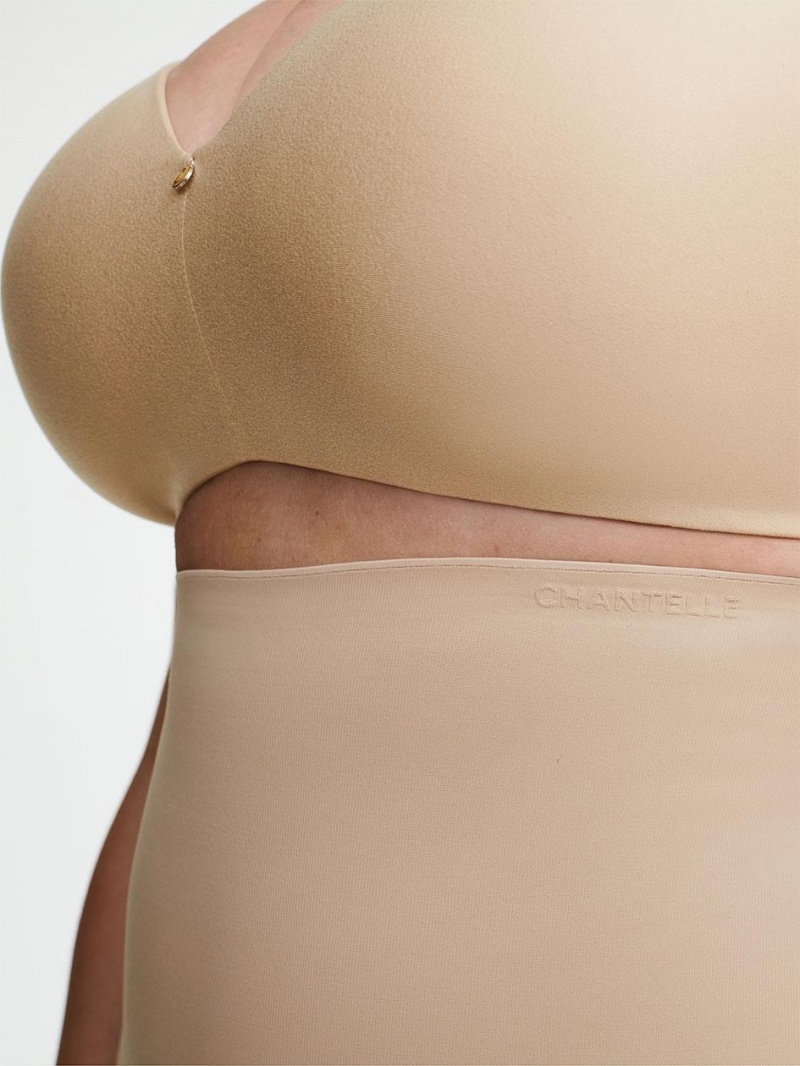 Chantelle Basic Shaping Open Bust Mid-Thigh Shapewear Nude Sand | USA 2122LHT