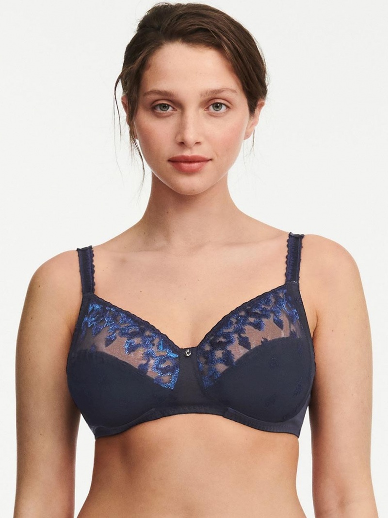 Chantelle Bold Curve Full Coverage Wireless Bras Blue Shades | USA 1345CEI