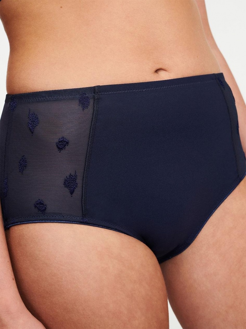 Chantelle Bold Curve High Waist Brief Panties Blue Shades | USA 1750APV