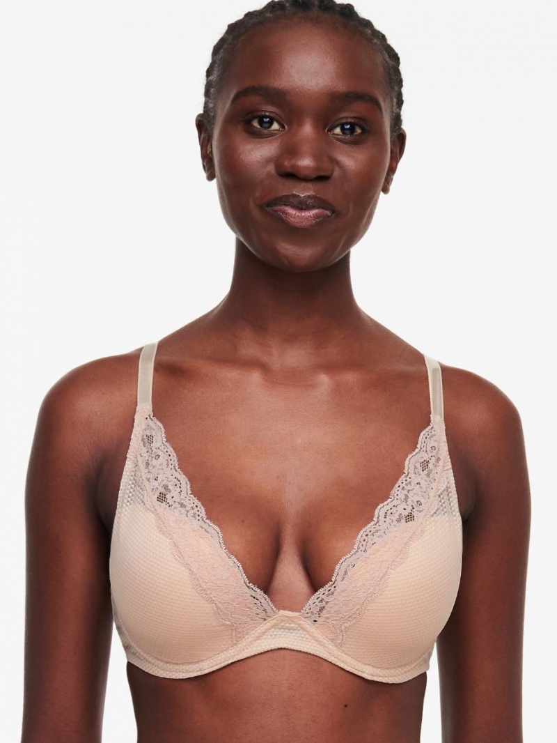 Chantelle Brooklyn Plunge, Passionata designed by CL Bras Nude Cappuccino | USA 1248EXG