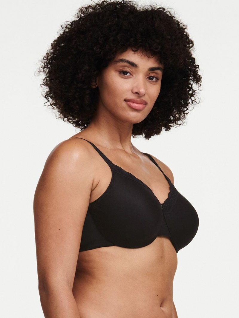 Chantelle C Comfort Seamless Unlined Underwire Bras Black | USA 1412APV