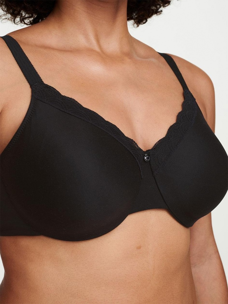 Chantelle C Comfort Seamless Unlined Underwire Bras Black | USA 1412APV