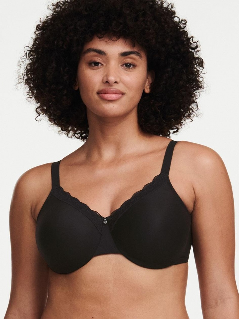 Chantelle C Comfort Seamless Unlined Underwire Bras Black | USA 1412APV