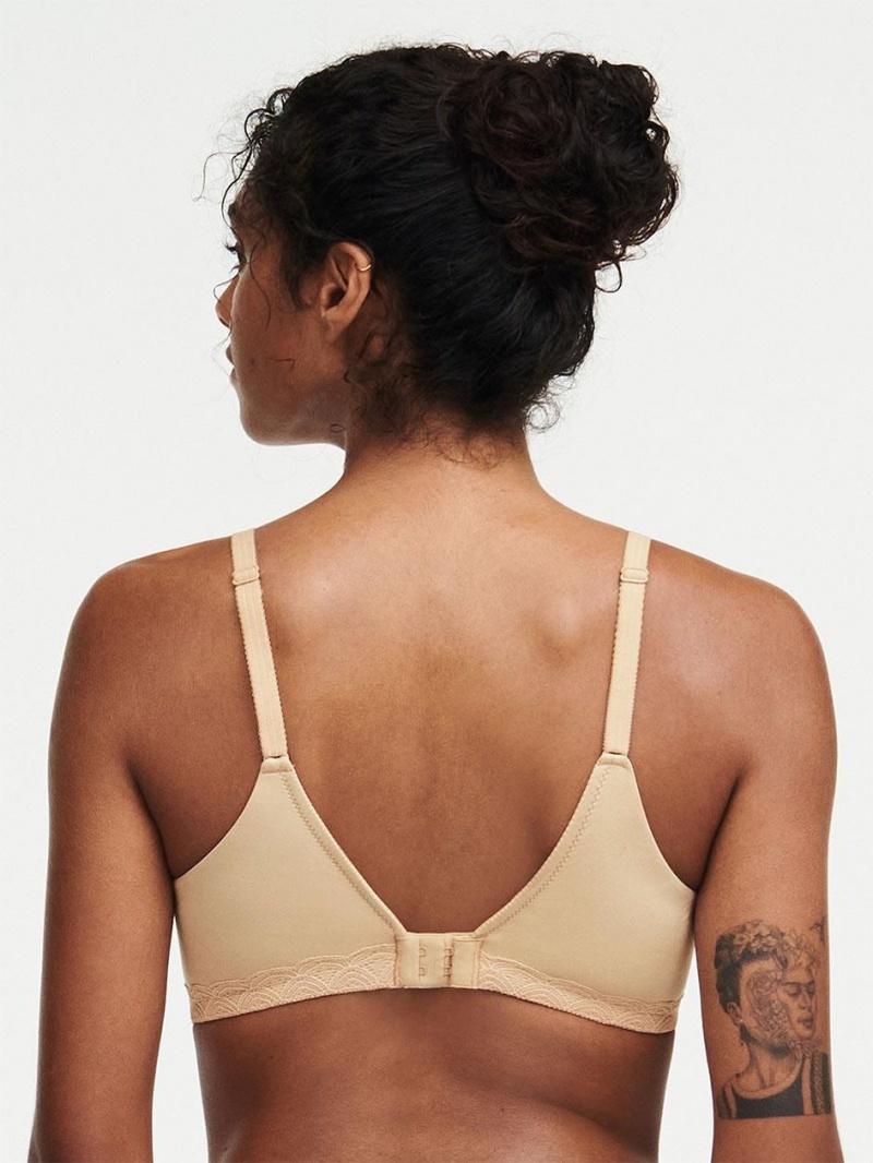 Chantelle C Comfort Wirefree T-Shirt Bras Nude Sand | USA 1174UTL