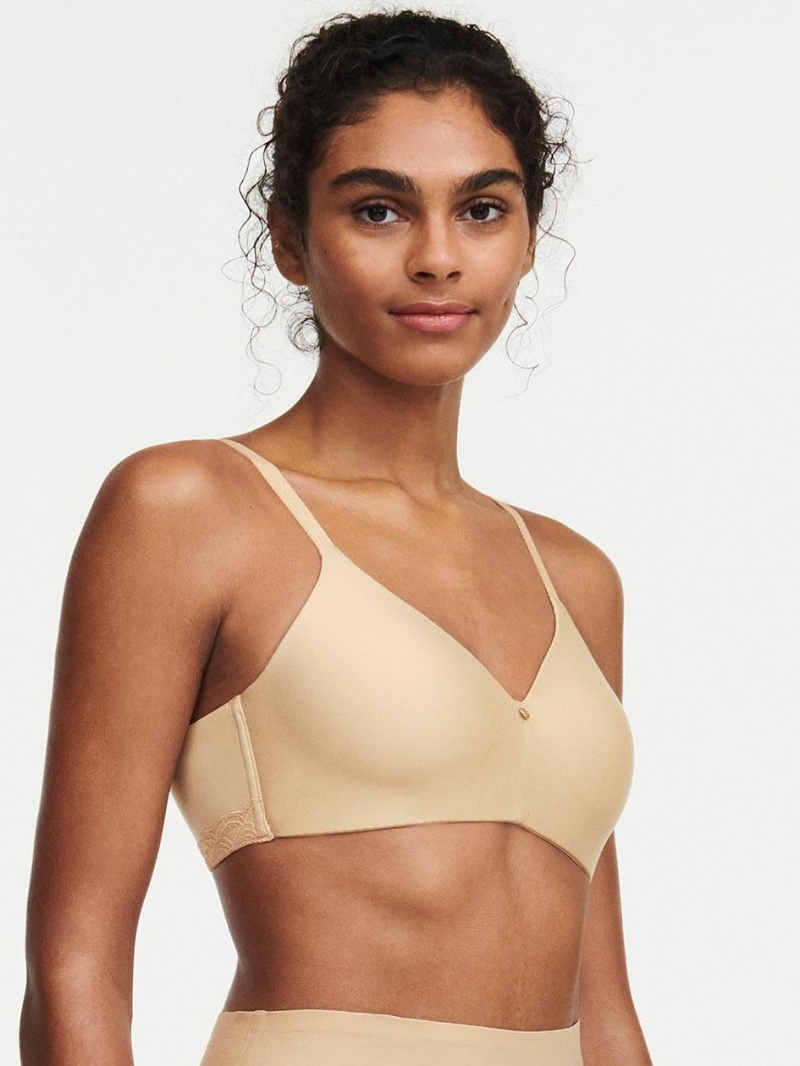 Chantelle C Comfort Wirefree T-Shirt Bras Nude Sand | USA 1174UTL