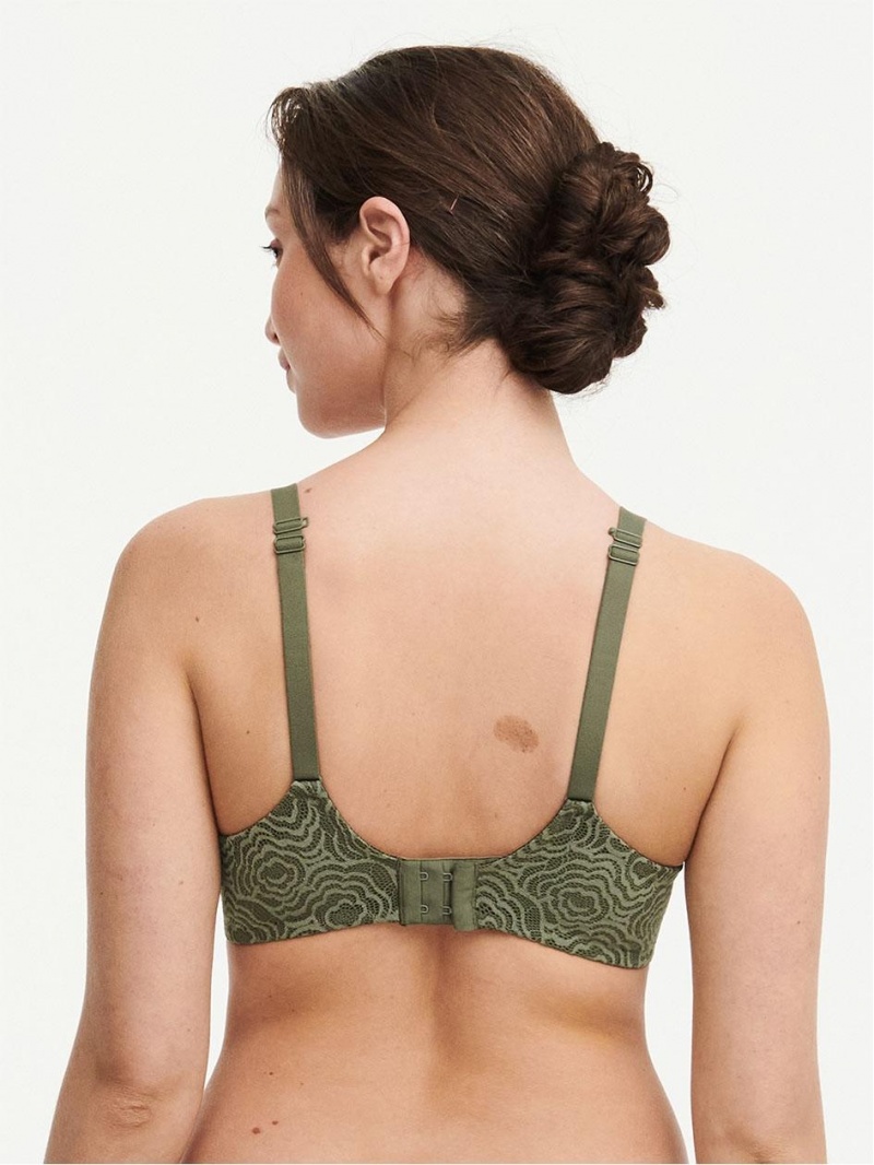 Chantelle C Jolie Comfort Convertible T-Shirt Bras Khaki Army | USA 1561RWH