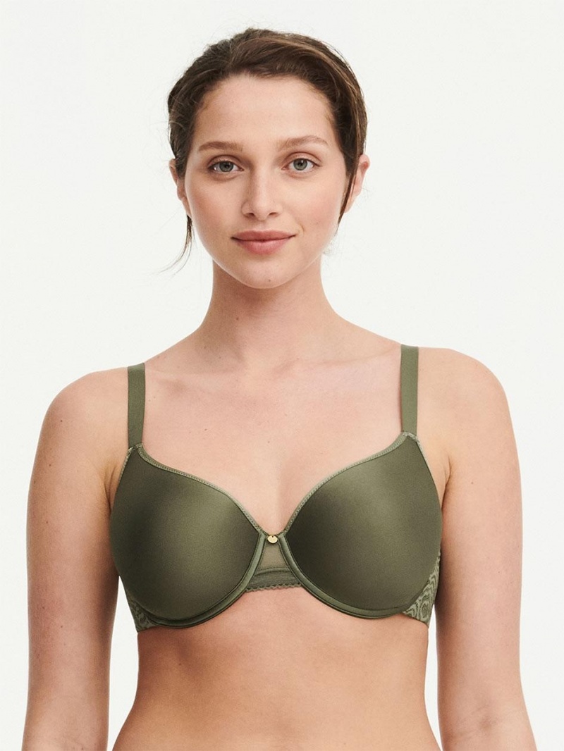 Chantelle C Jolie Comfort Convertible T-Shirt Bras Khaki Army | USA 1561RWH