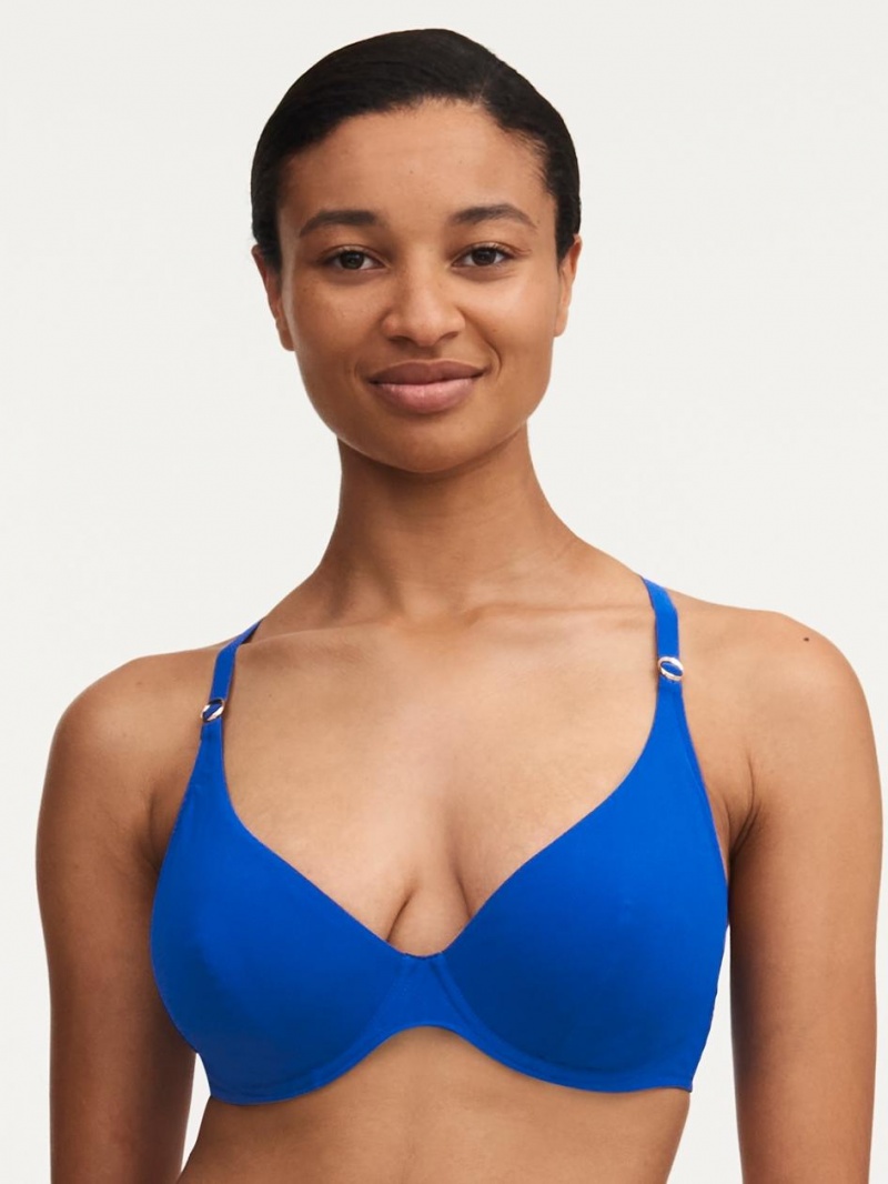 Chantelle Celestial Plunge Underwire Top Swim Deep Blue | USA 2573DNF