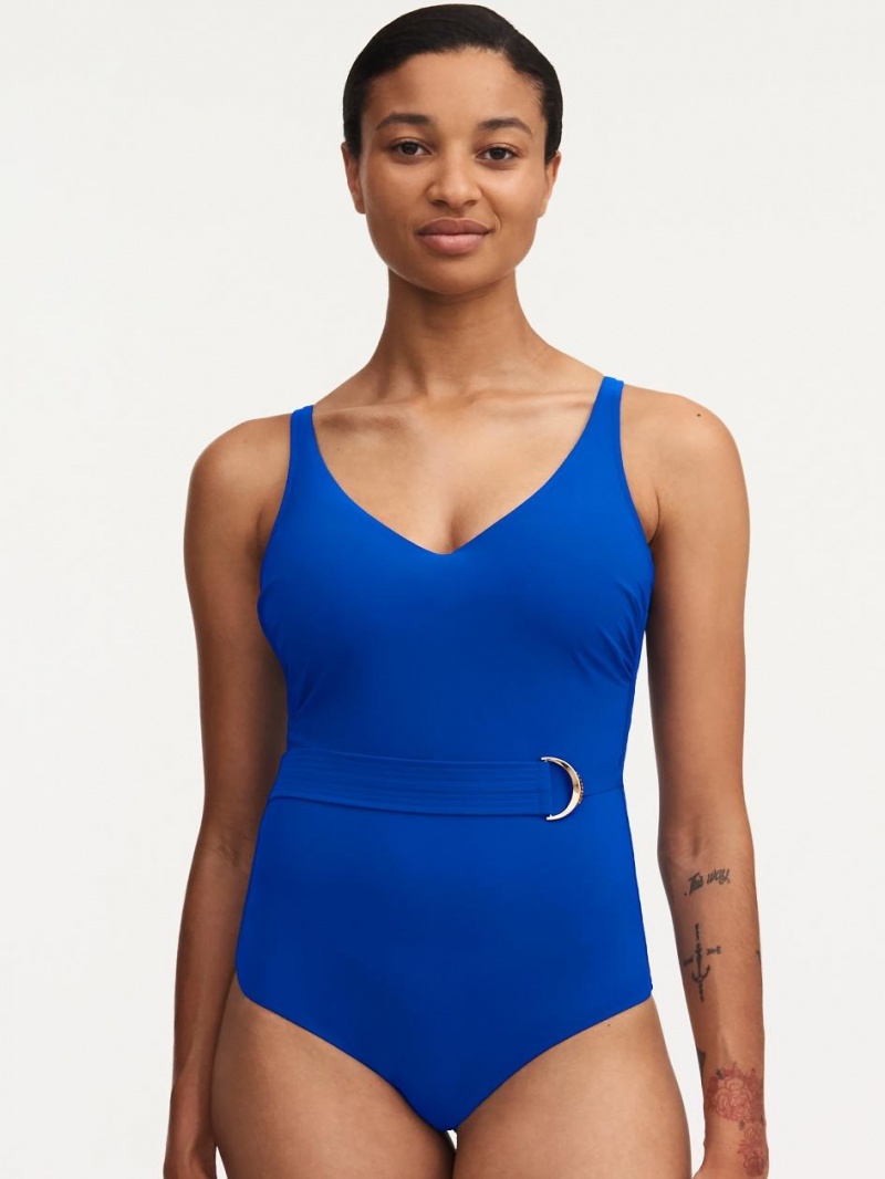 Chantelle Celestial Plunge Underwiresuit Swim Deep Blue | USA 2570HKA