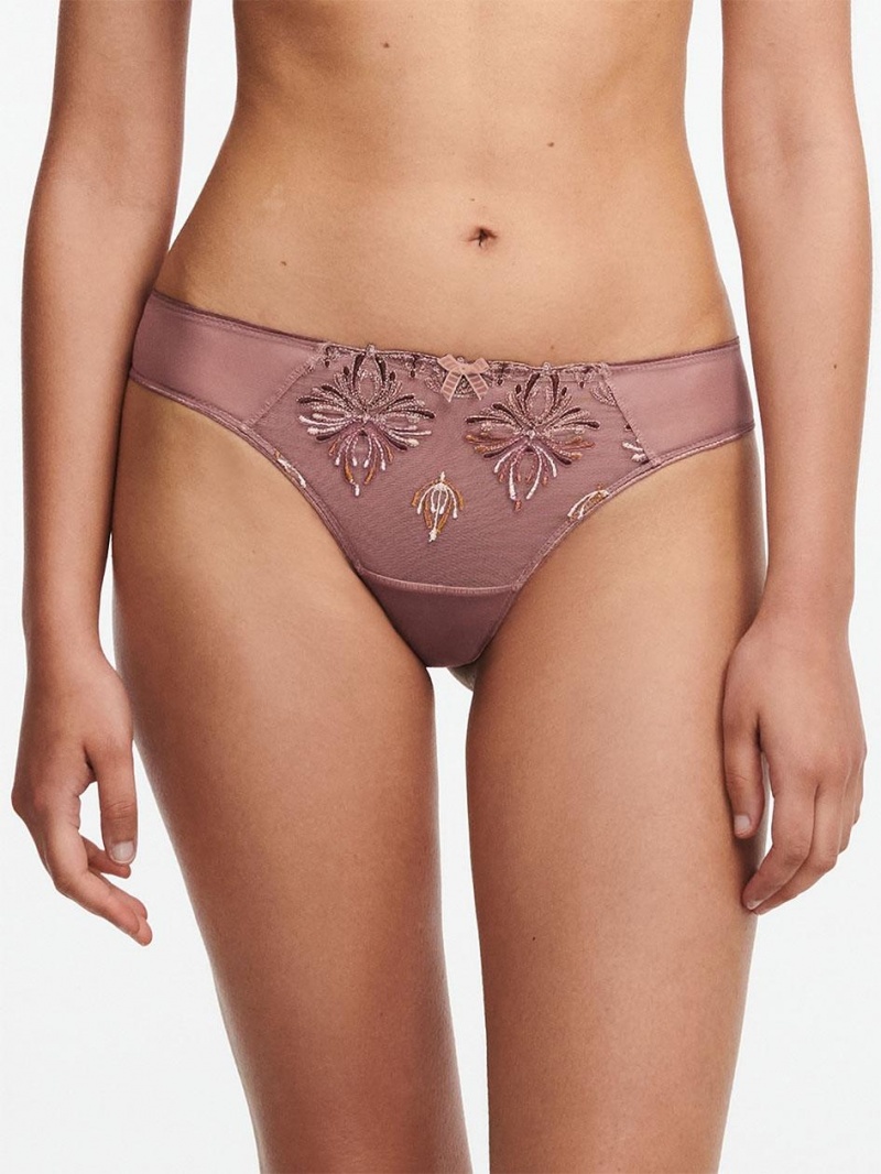 Chantelle Champs Elysées Lace Thong Panties Henne Multico | USA 2042JJE