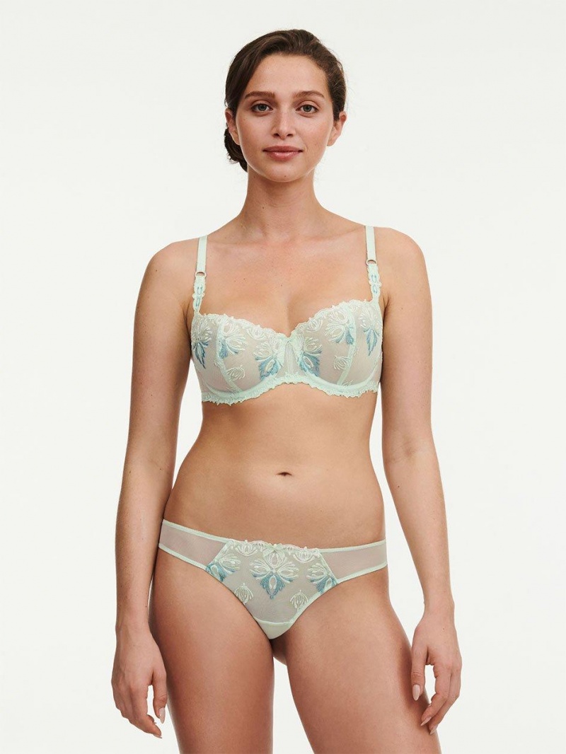 Chantelle Champs Elysées Lace Unlined Demi Bras Green Lily Multico | USA 2343ORK