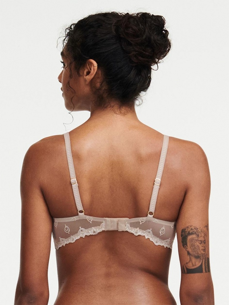 Chantelle Champs Elysées Lace Unlined Demi Bras Nude Cappuccino | USA 1478NBA