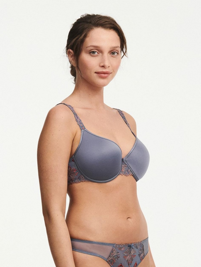 Chantelle Champs Elysées Smooth Custom Fit Bras Slate Grey | USA 1197RWH