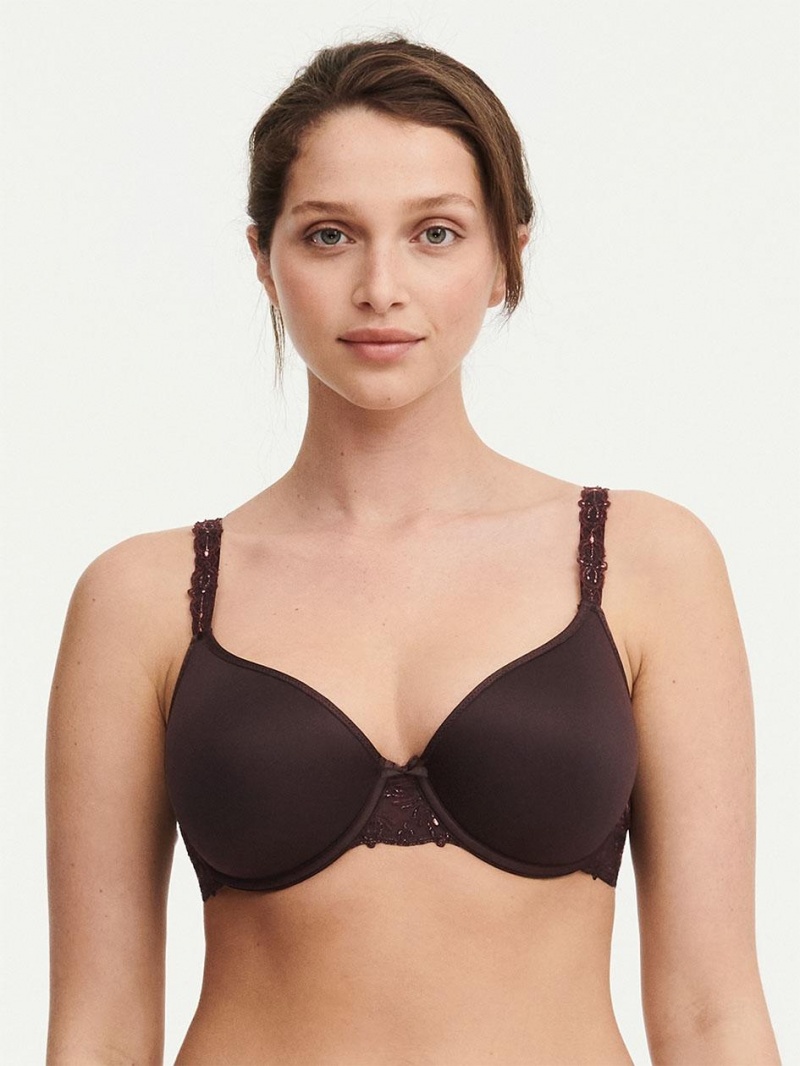 Chantelle Champs Elysées Smooth Custom Fit Bras Glossy Brown | USA 1333PQC