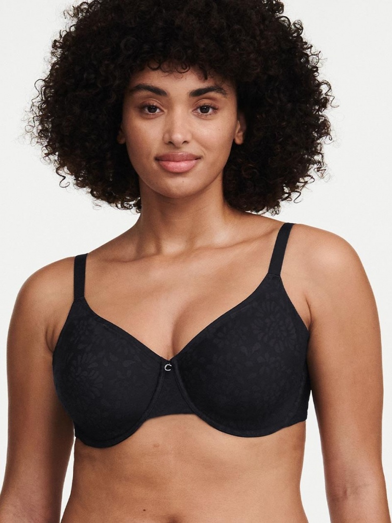 Chantelle Comfort Chic Back Shaping Minimizer Bras Black | USA 1559WYF