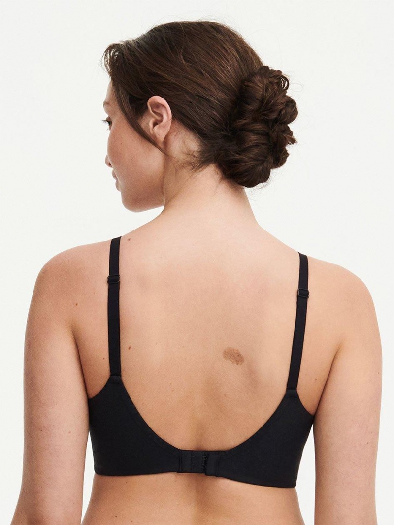 Chantelle Comfort Chic Back Smoothing Full Support Wireless Bras Black | USA 1378EXG