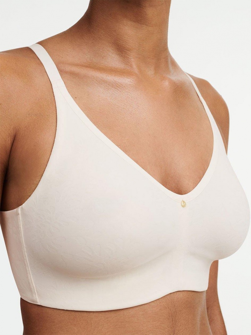 Chantelle Comfort Chic Back Smoothing Full Support Wireless Bras Talc | USA 1404EXG