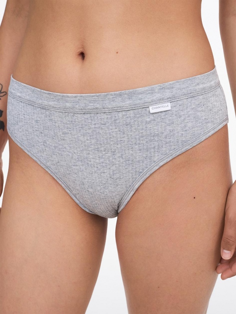 Chantelle Cotton Comfort Hi-Cut Brief Panties Mixed Grey | USA 2061PQC