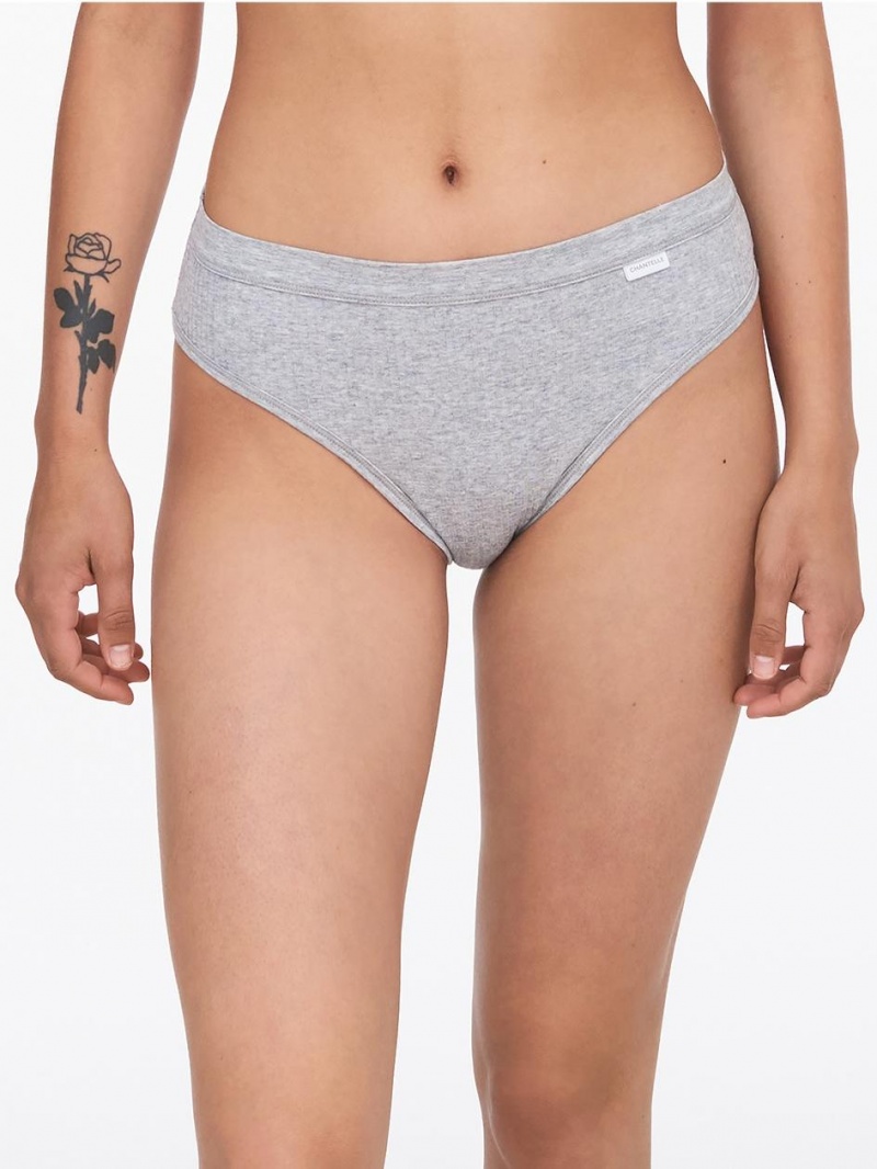 Chantelle Cotton Comfort Hi-Cut Brief Panties Mixed Grey | USA 2061PQC