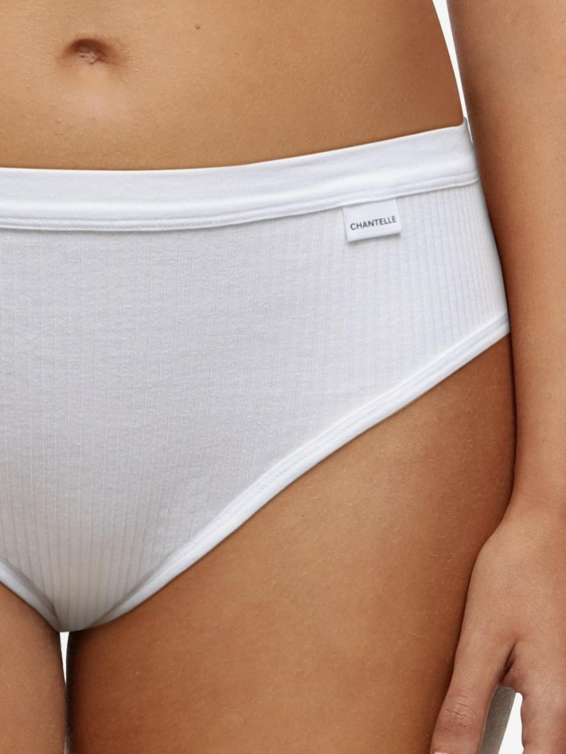 Chantelle Cotton Comfort Hi-Cut Brief Panties White | USA 2062APV