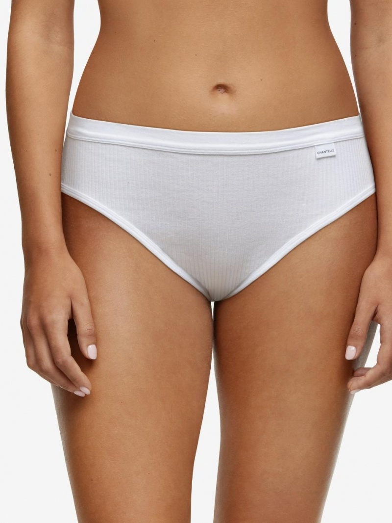 Chantelle Cotton Comfort Hi-Cut Brief Panties White | USA 2062APV