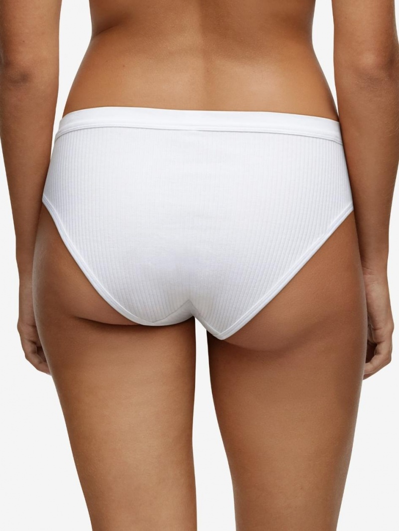 Chantelle Cotton Comfort Hi-Cut Brief Panties White | USA 2062APV