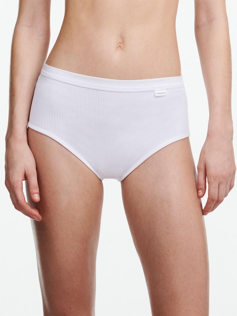 Chantelle Cotton Comfort High Waist Brief Panties White | USA 2063SOB