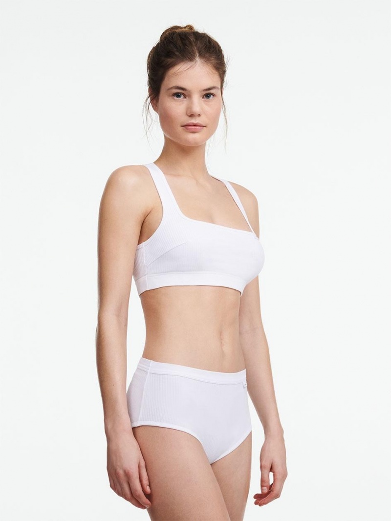 Chantelle Cotton Comfortlette Bras White | USA 1123ISZ