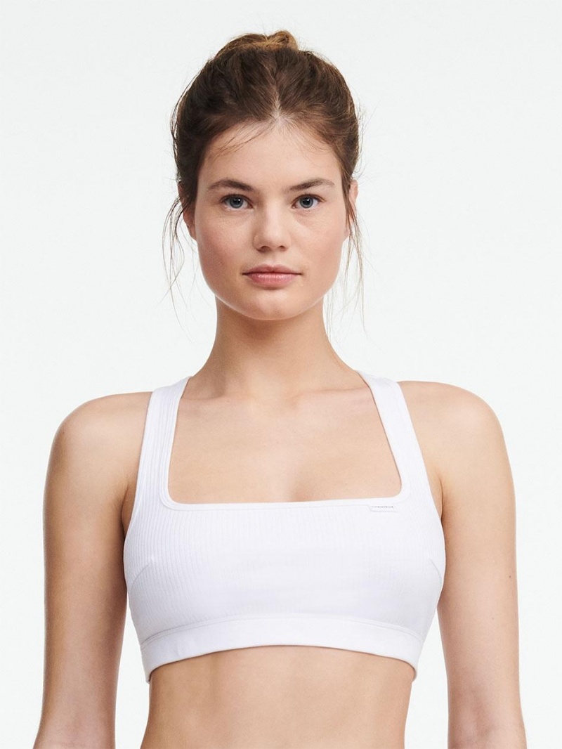 Chantelle Cotton Comfortlette Bras White | USA 1123ISZ