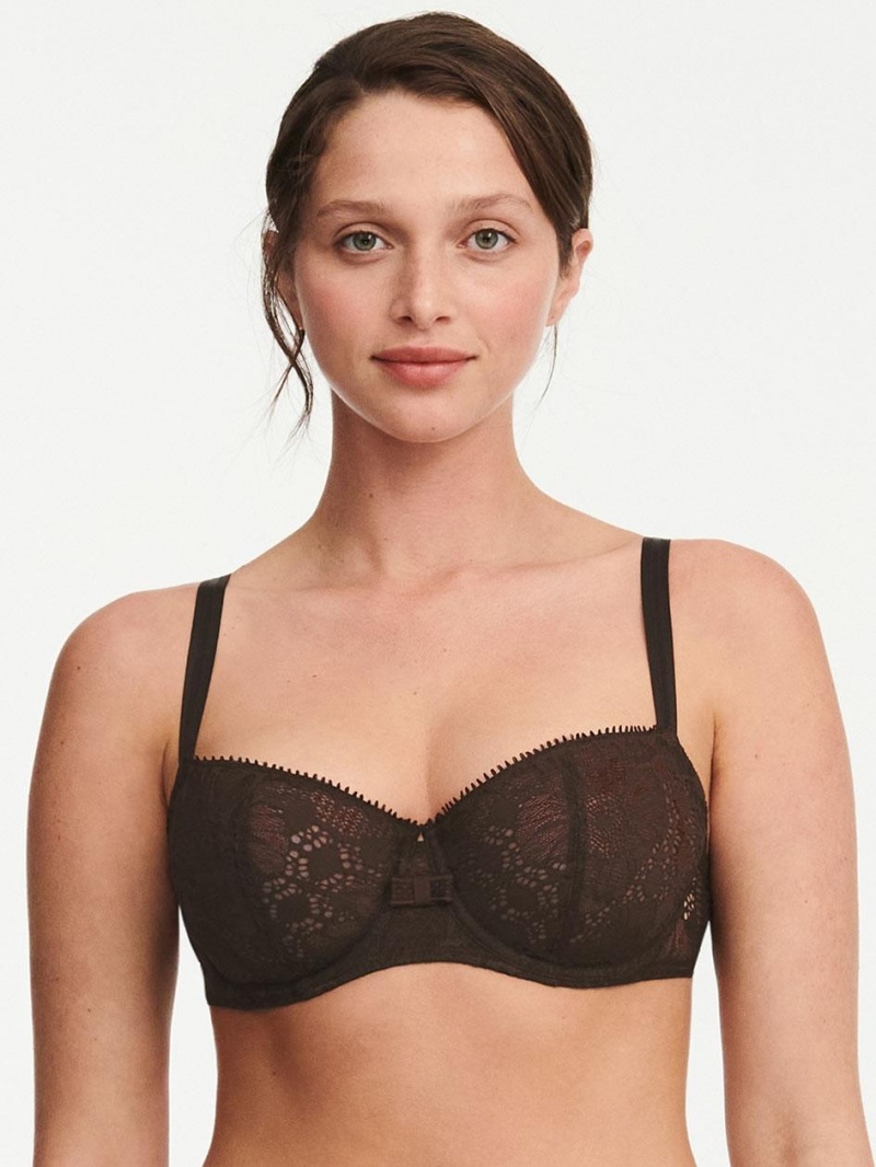 Chantelle Day to Night Lace Unlined Demi Bras Nude Chestnut | USA 2177CEI