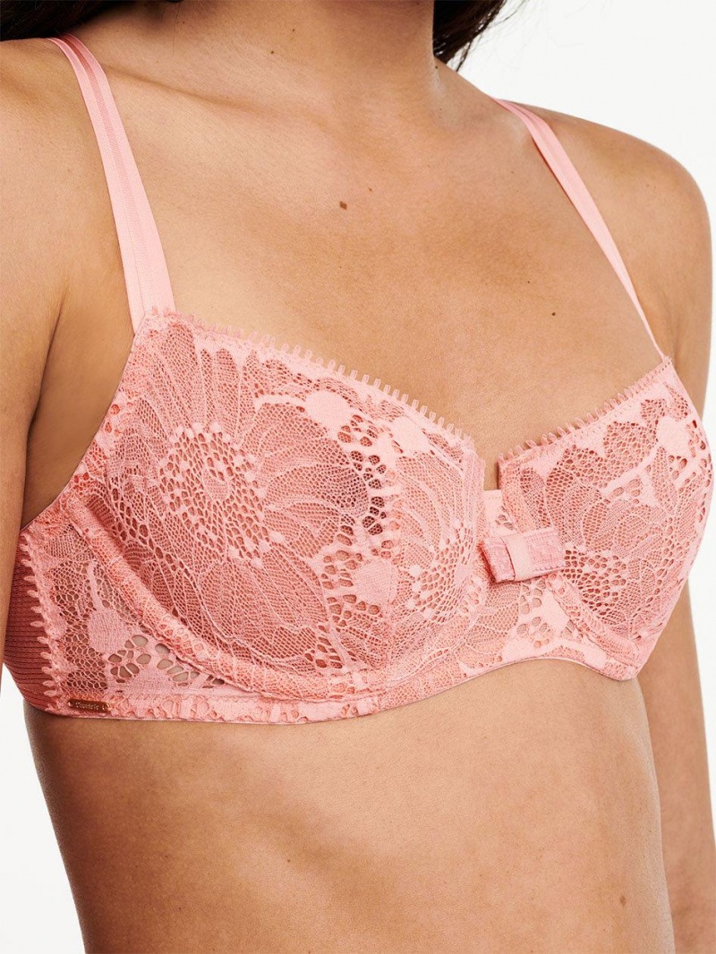 Chantelle Day to Night Lace Unlined Demi Bras Candlelight Peach | USA 2248GLQ