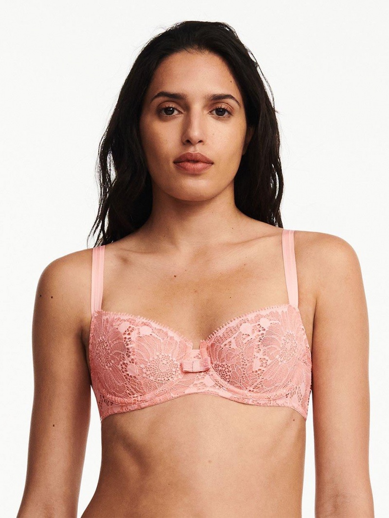 Chantelle Day to Night Lace Unlined Demi Bras Candlelight Peach | USA 2248GLQ