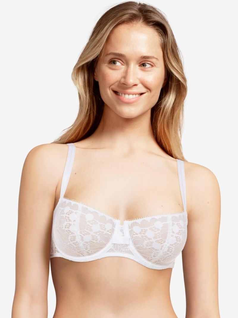 Chantelle Day to Night Lace Unlined Demi Bras White | USA 2275HKW