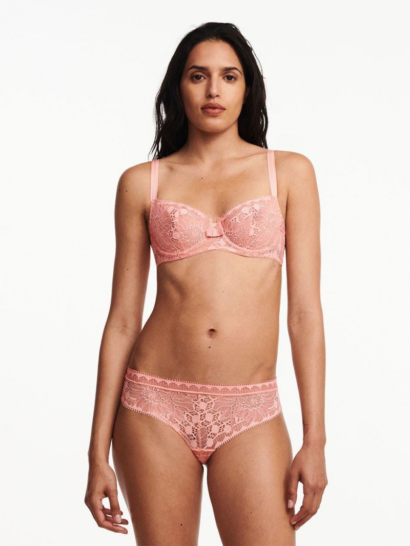 Chantelle Day to Night Lace Unlined Demi Bras Candlelight Peach | USA 1615YUK